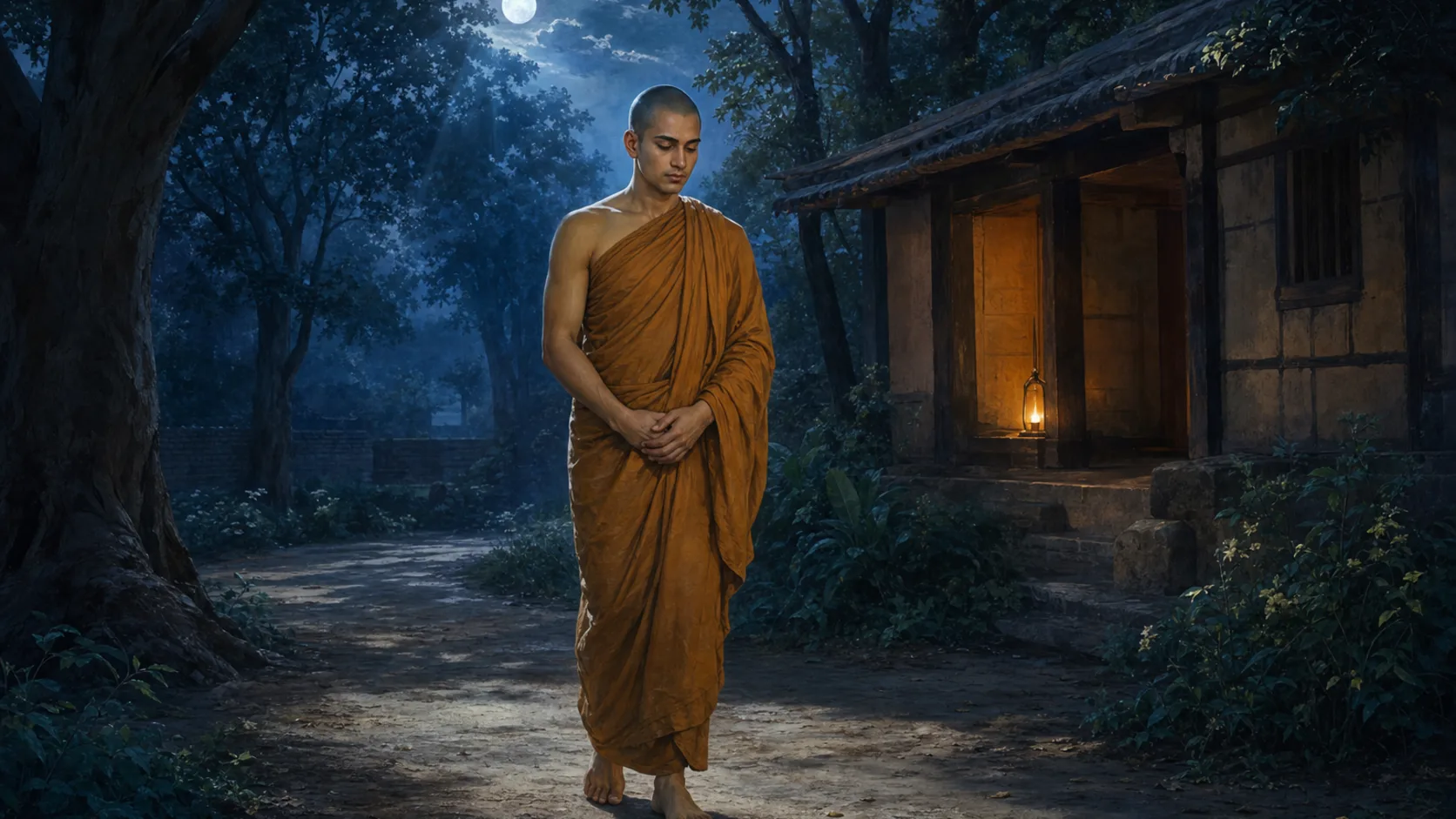 ภาพประกอบตอนที่ ๑๑ อยู่ผู้เดียว ไม่ประมาท