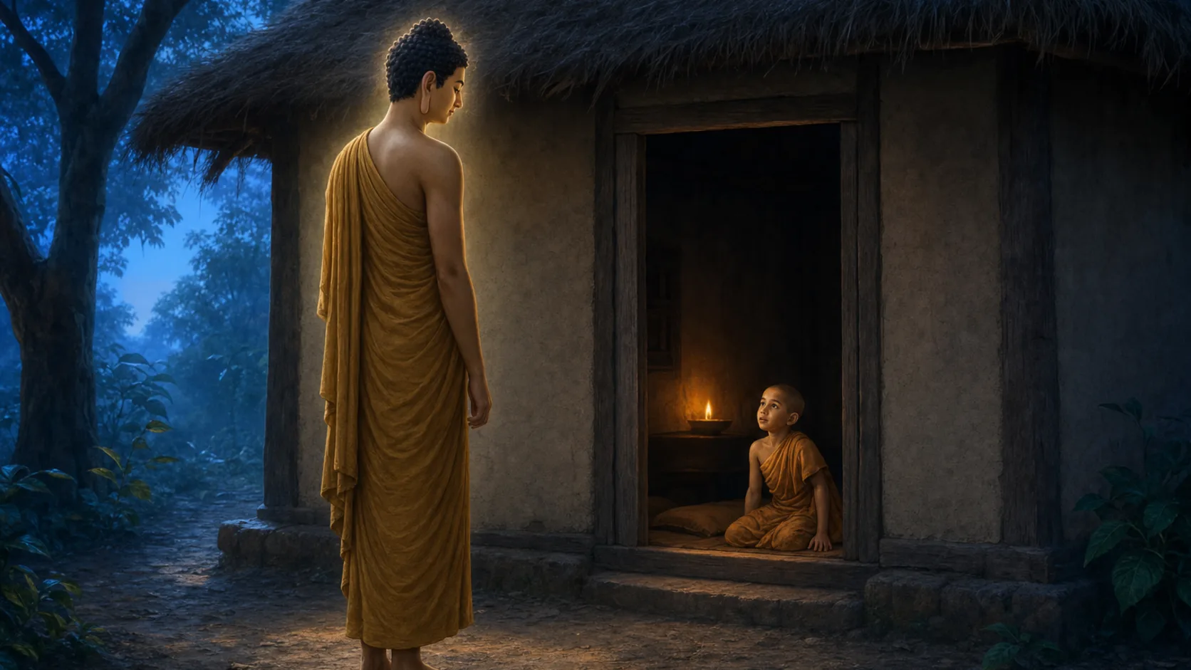 ภาพประกอบตอนที่ ๑๐ คืนที่สามเณรไม่มีที่นอน
