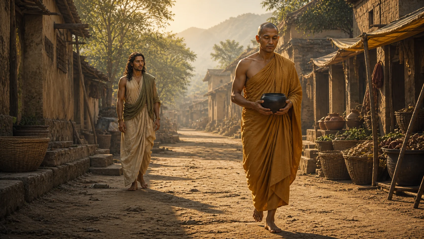 ภาพประกอบตอนที่ ๔ ภิกษุผู้เดินอย่างสงบ
