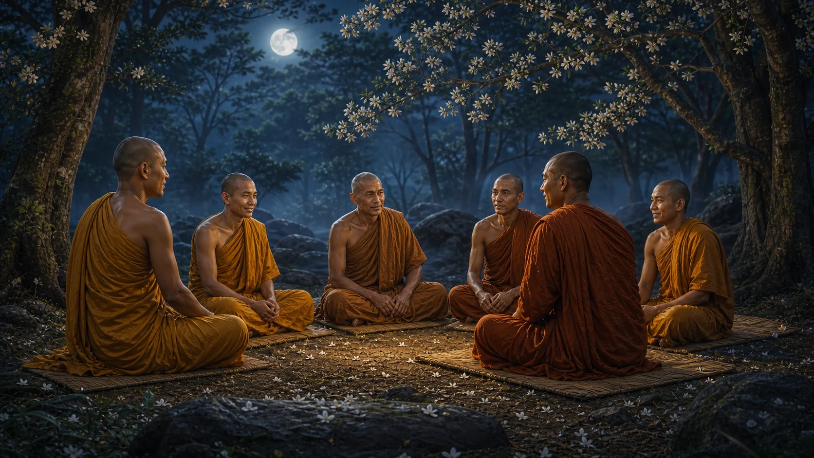 ภาพประกอบตอนที่ ๑๒ คืนเดือนหงายในป่าโคสิงคสาละ
