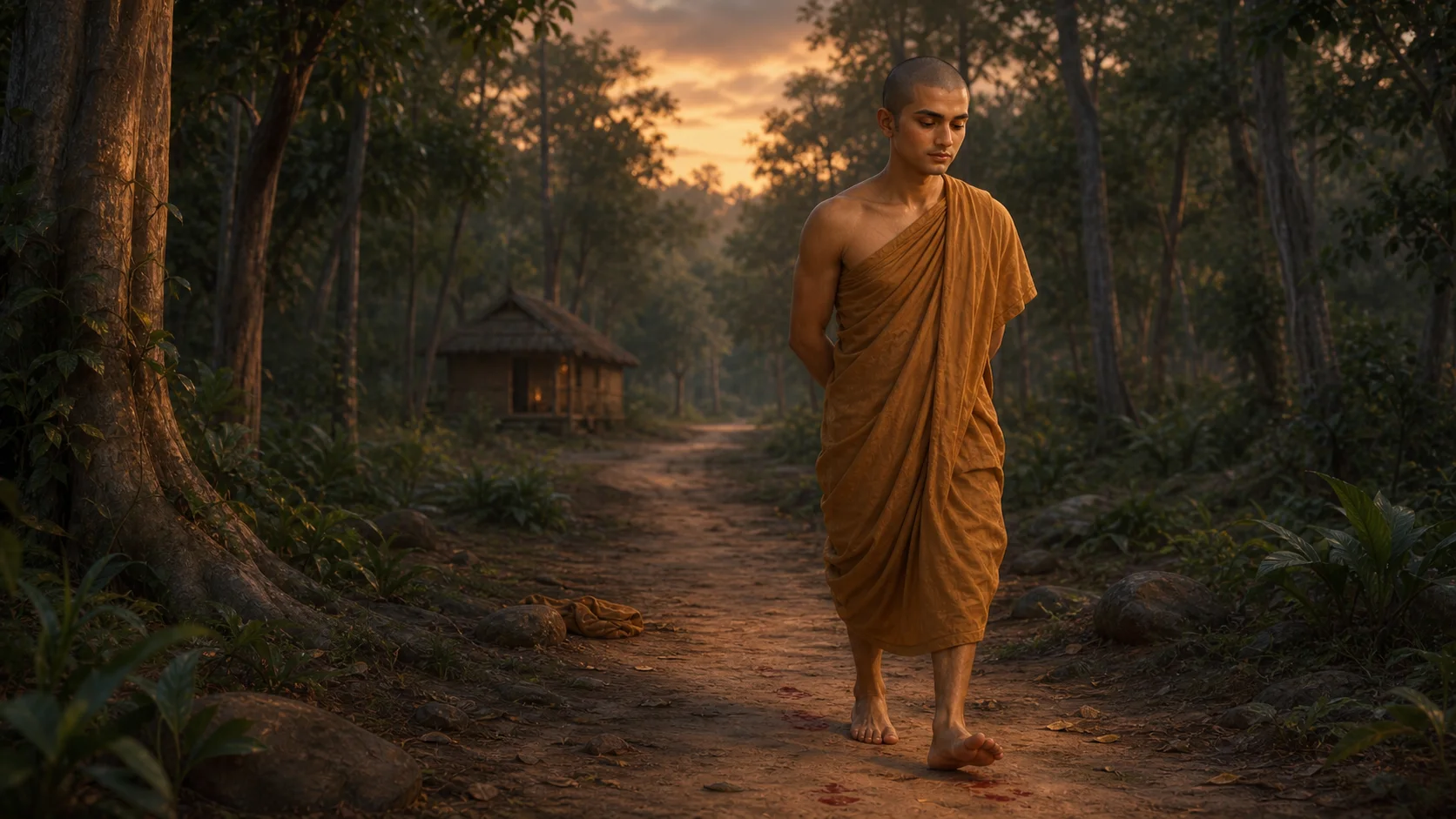 ภาพประกอบตอนที่ ๘ ทางจงกรมที่เหมือนสถานที่ฆ่าโค
