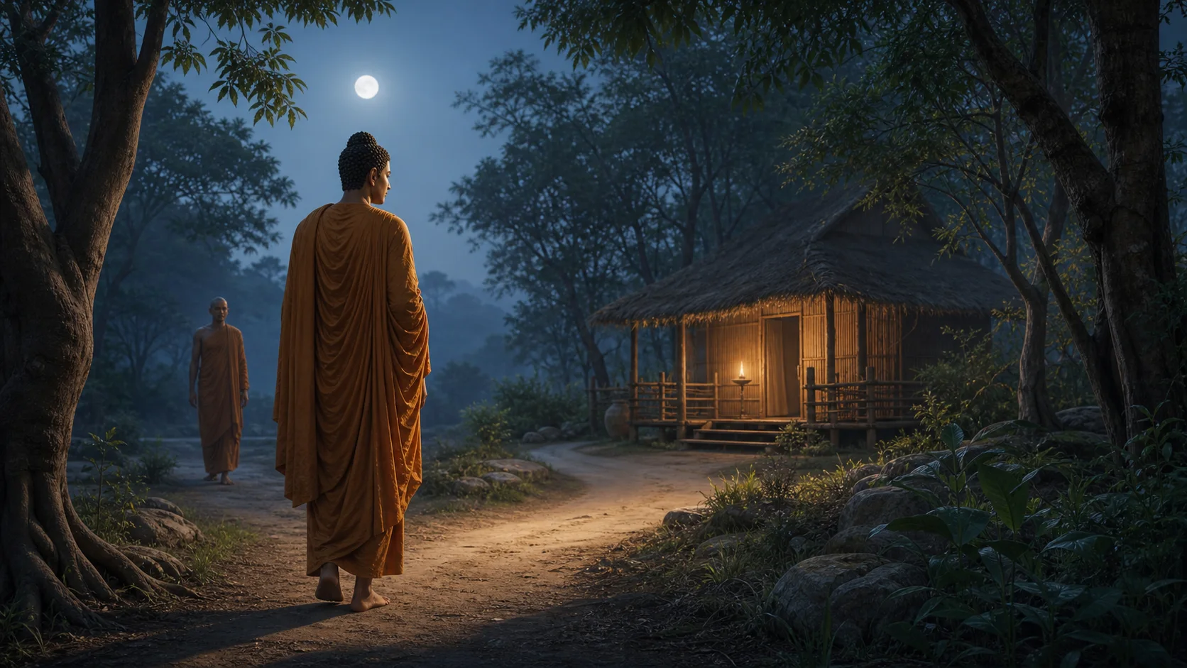 ภาพประกอบตอนที่ ๑๐ พระพุทธเจ้าทรงรู้ความคิดของพระโสณะ